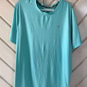 Hurley Men's Aqua/Turquoise Short-Sleeve Crew Tee